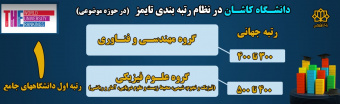 بر اساس پایگاه رتبه بندی تایمز دانشگاه کاشان در ردیف دانشگاه های برتر جهان قرار گرفت